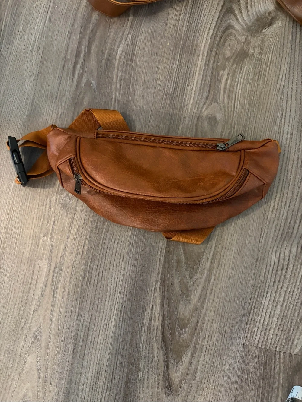 LXY Vegan Leather Vintage Laptop Backpack Set With Matching Fanny Pack Brown